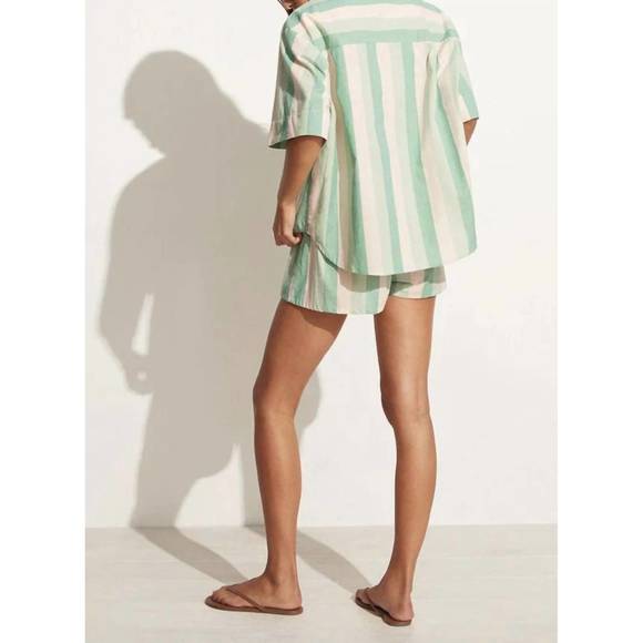 NEW FAITHFULL THE BRAND hula shirt in pape stripe - green - Picture 4 of 4